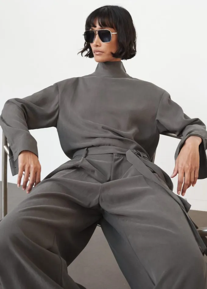 Clothing Women The Frankie Shop Nyro Blouse 8211 Charcoal