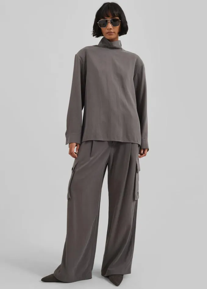 Clothing Women The Frankie Shop Nyro Blouse 8211 Charcoal