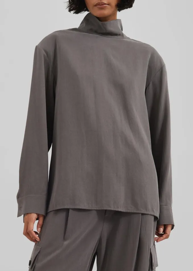 Clothing Women The Frankie Shop Nyro Blouse 8211 Charcoal