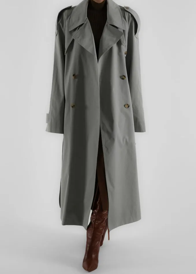 Clothing Women The Frankie Shop Pelly Trench 8211 Sage
