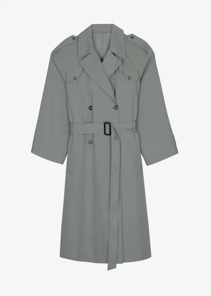 Clothing Women The Frankie Shop Pelly Trench 8211 Sage