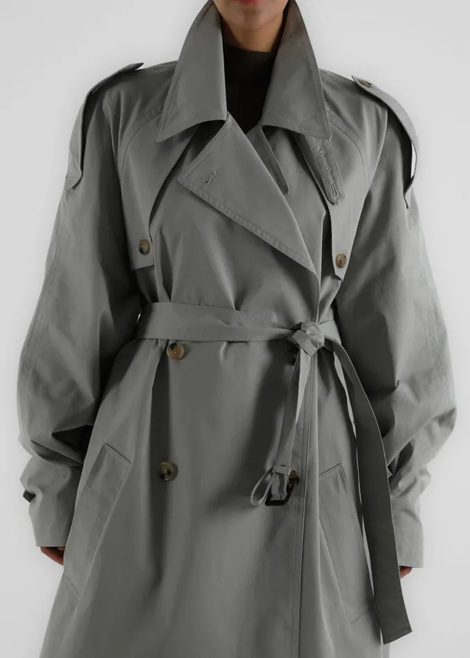 Clothing Women The Frankie Shop Pelly Trench 8211 Sage