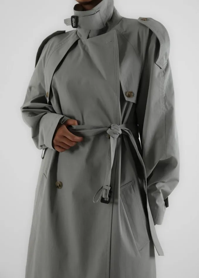 Clothing Women The Frankie Shop Pelly Trench 8211 Sage
