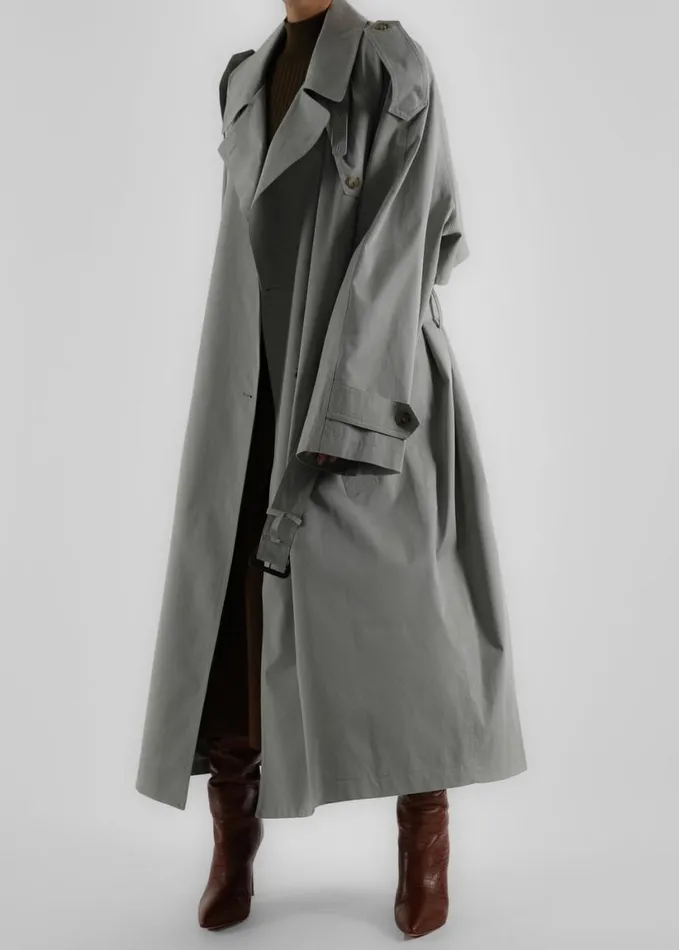 Clothing Women The Frankie Shop Pelly Trench 8211 Sage