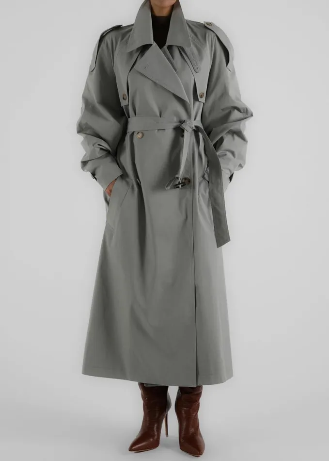 Clothing Women The Frankie Shop Pelly Trench 8211 Sage