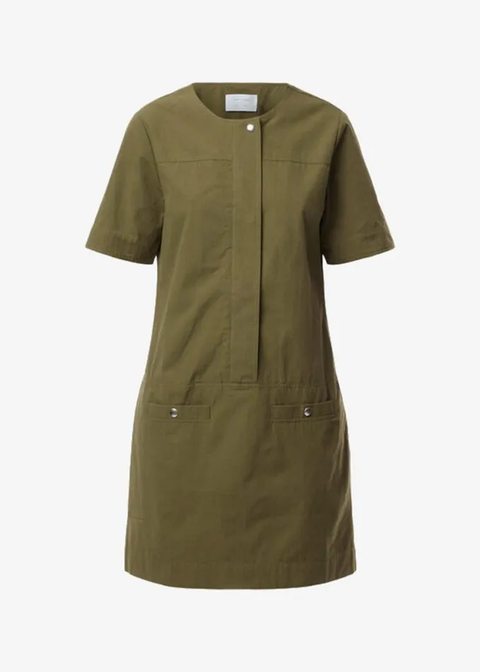 Clothing Women The Frankie Shop Proenza Schouler White Label Watson Dress In Rumpled Cotton 8211 Dark Olive