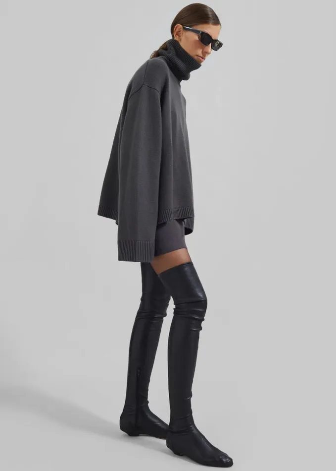 Clothing Women The Frankie Shop Rhea Trapeze Turtleneck 8211 Light Khaki