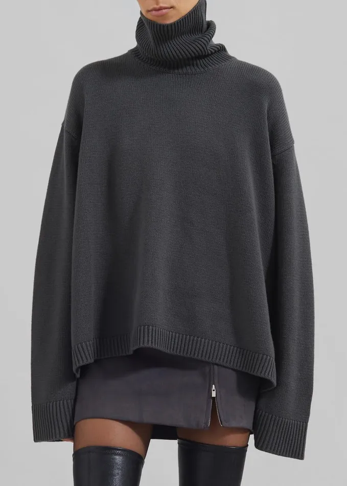 Clothing Women The Frankie Shop Rhea Trapeze Turtleneck 8211 Light Khaki