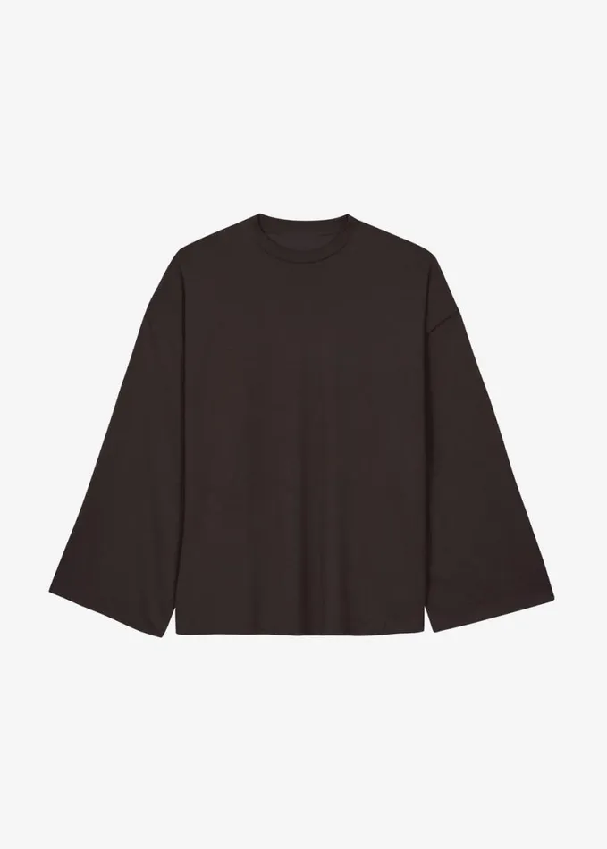 Clothing Women The Frankie Shop Rio Oversized Sleeve Tee 8211 Dark Brown