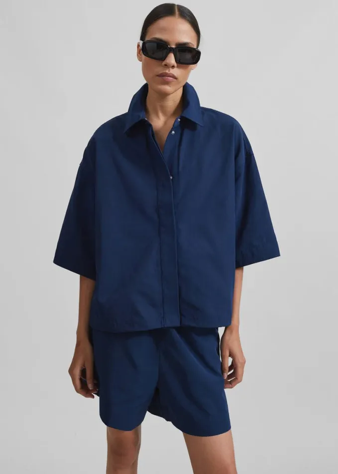 Clothing Women The Frankie Shop Samse Samse Salulu Shirt 8211 Pageant Blue