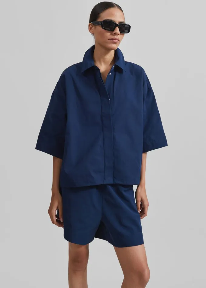 Clothing Women The Frankie Shop Samse Samse Salulu Shirt 8211 Pageant Blue