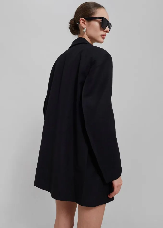 Clothing Women The Frankie Shop Silas Oversized Wool Blazer 8211 Black