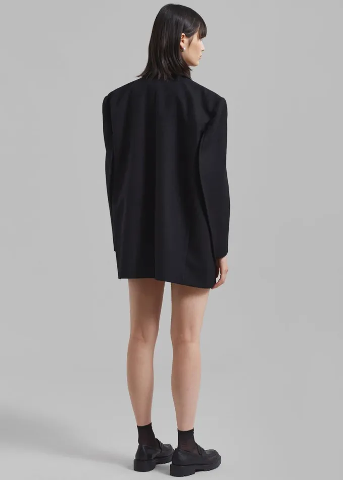 Clothing Women The Frankie Shop Silas Oversized Wool Blazer 8211 Black