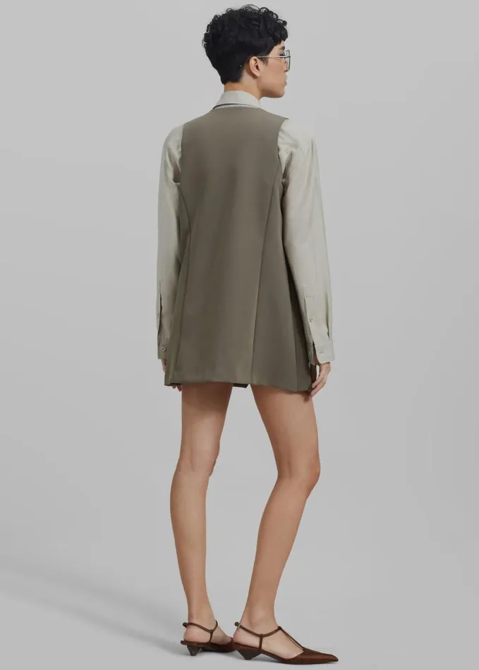 Clothing Women The Frankie Shop Sophia Mini Vest Dress 8211 Khaki