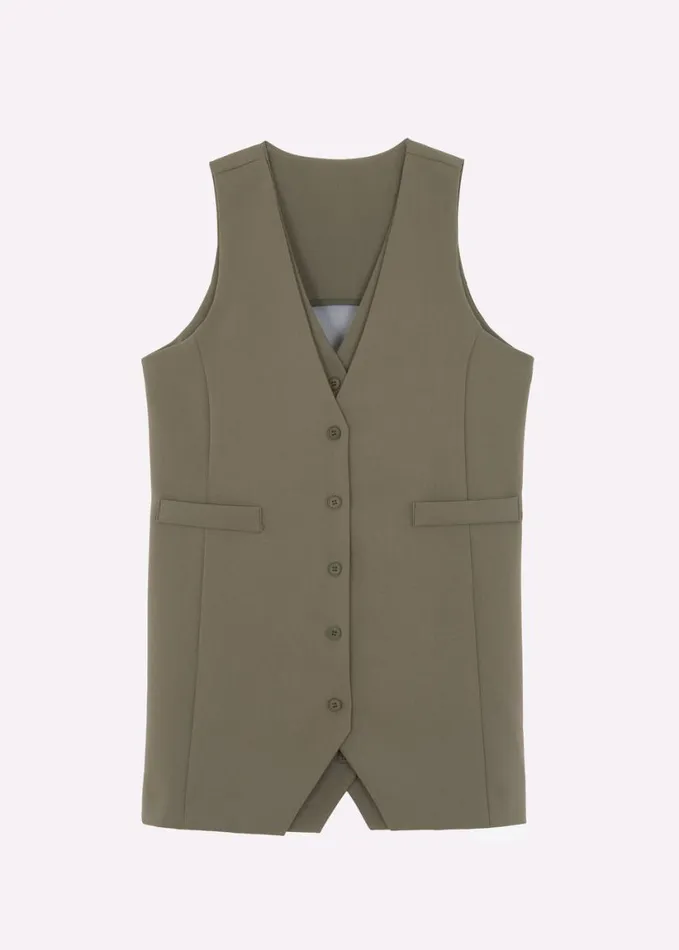 Clothing Women The Frankie Shop Sophia Mini Vest Dress 8211 Khaki