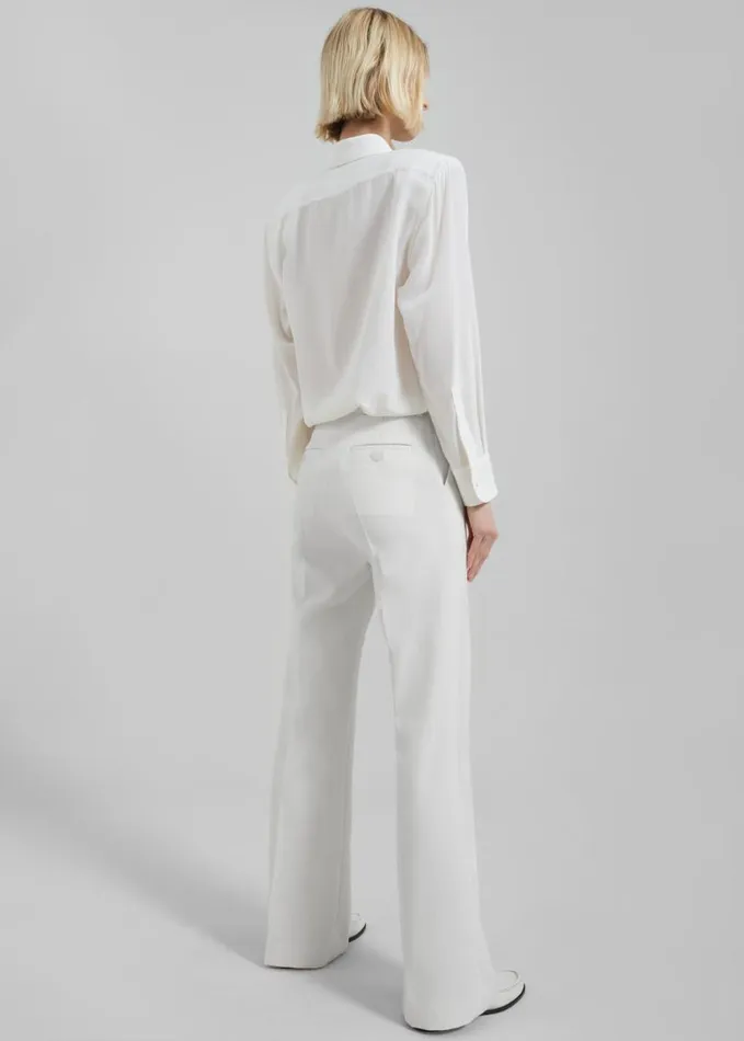Clothing Women The Frankie Shop Sophie Silky Padded Shirt 8211 White