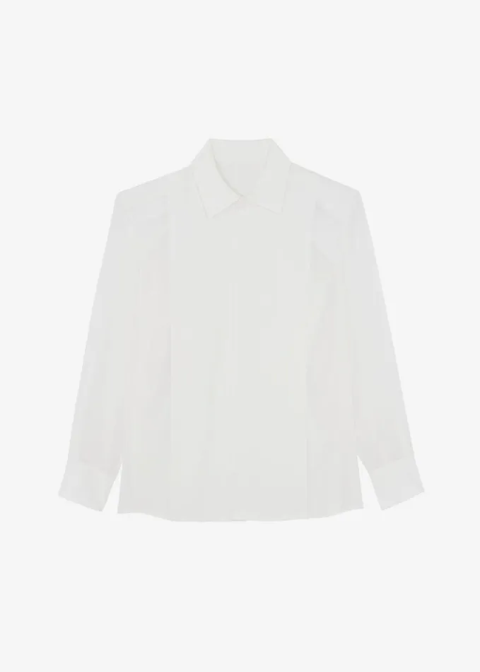 Clothing Women The Frankie Shop Sophie Silky Padded Shirt 8211 White