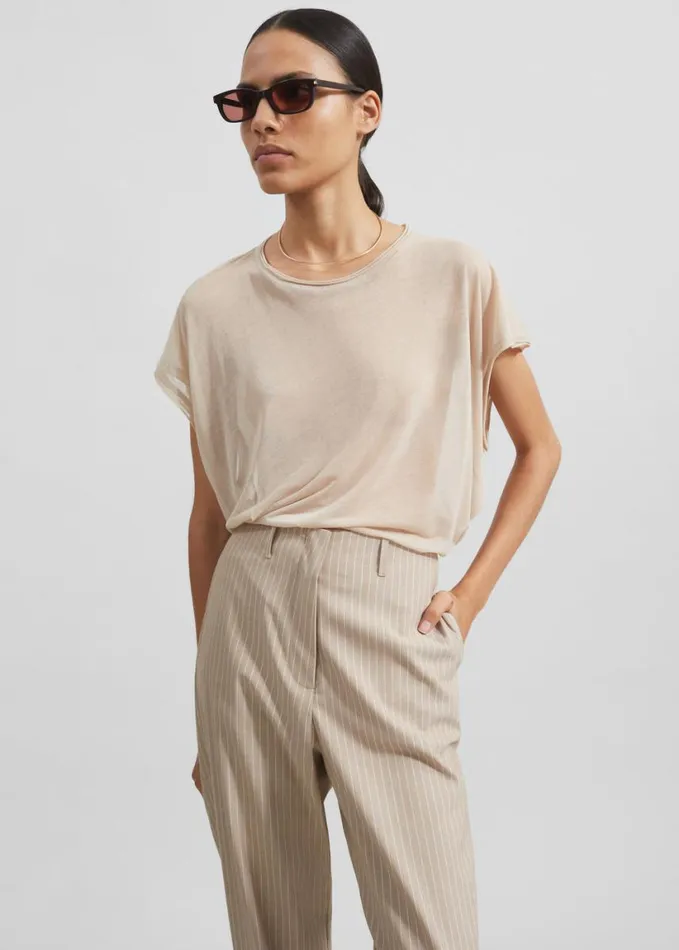 Clothing Women The Frankie Shop Stasia Pants 8211 Beige Stripe