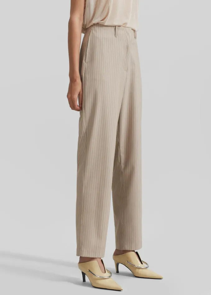 Clothing Women The Frankie Shop Stasia Pants 8211 Beige Stripe