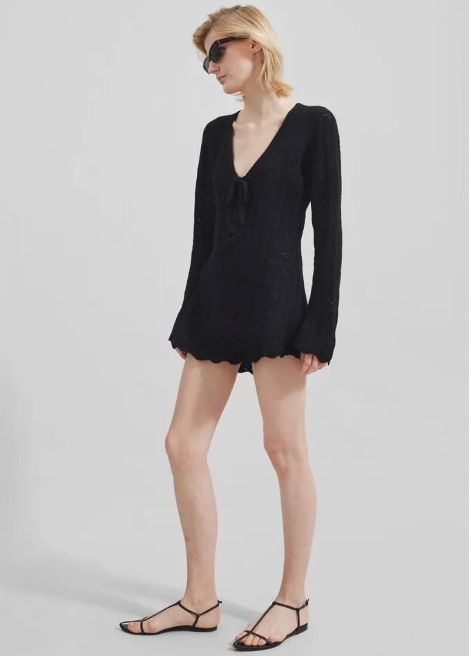 Clothing Women The Frankie Shop The Garment Canada Crochet Short Dress 8211 Black