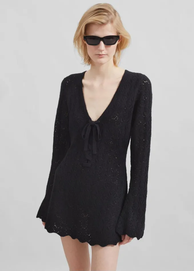 Clothing Women The Frankie Shop The Garment Canada Crochet Short Dress 8211 Black
