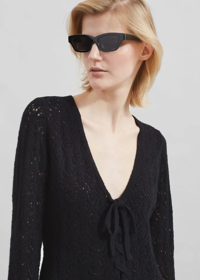 Clothing Women The Frankie Shop The Garment Canada Crochet Short Dress 8211 Black