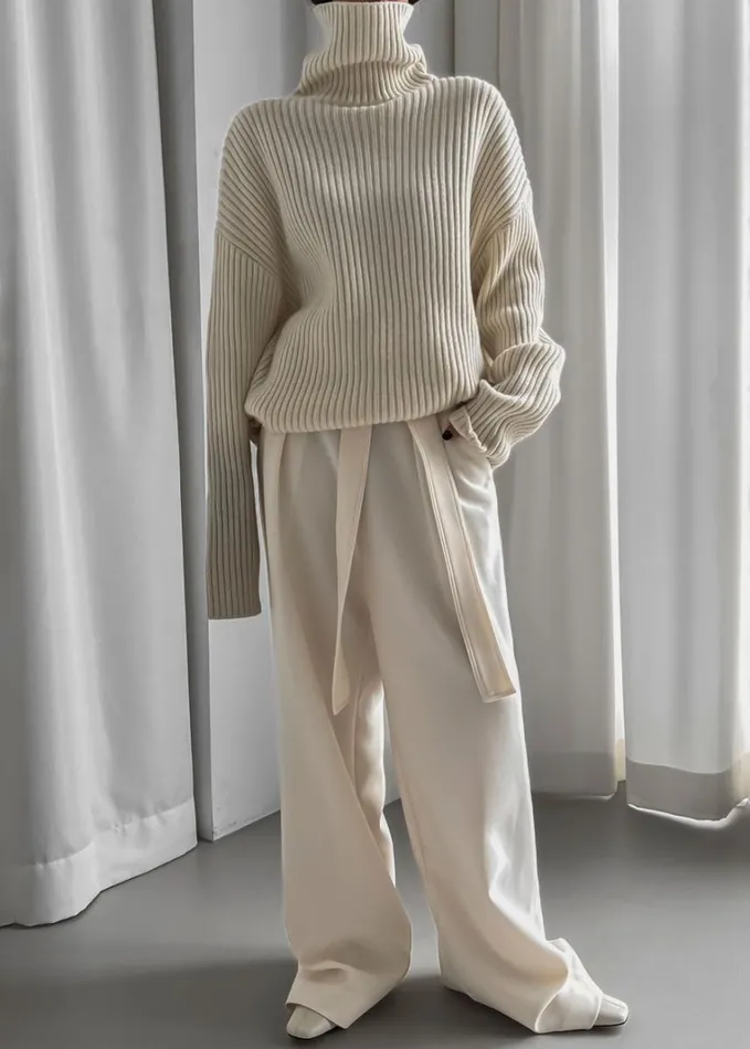Clothing Women The Frankie Shop Thelma Ribbed Sweater Dress Cream