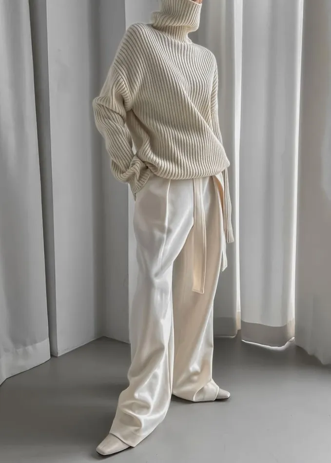 Clothing Women The Frankie Shop Thelma Ribbed Sweater Dress Cream