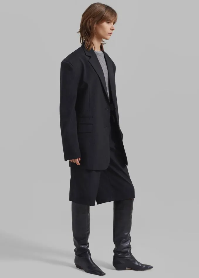 Clothing Women The Frankie Shop Wilma Blazer 8211 Black Pinstripe