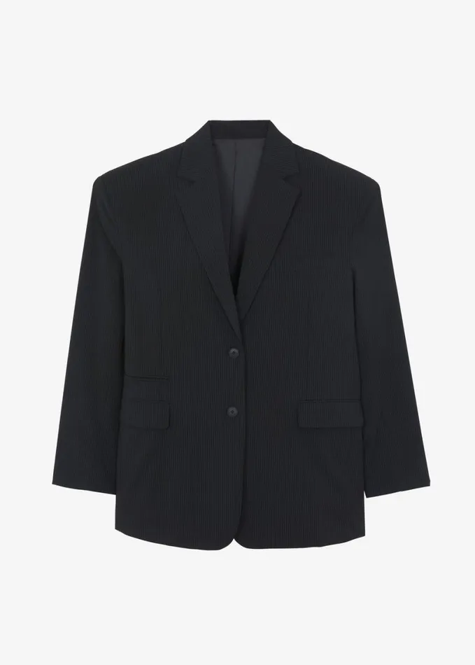 Clothing Women The Frankie Shop Wilma Blazer 8211 Black Pinstripe