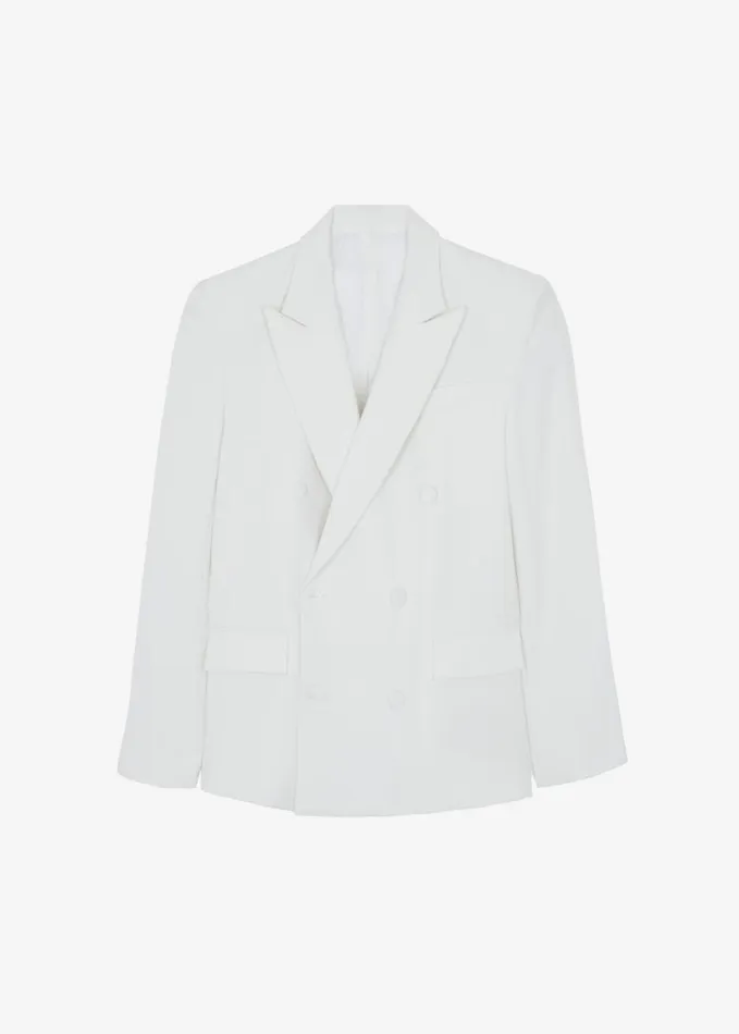 Clothing Women The Frankie Shop Zia Covered Buttons Blazer 8211 White