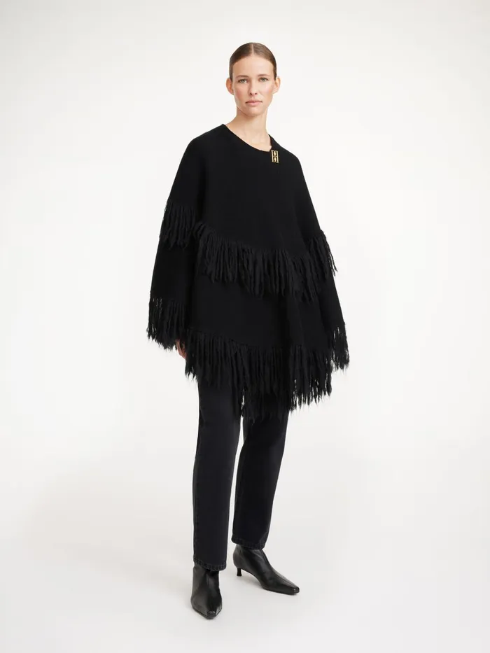 Coats and Jackets Women By Malene Birger Dixi Wool Poncho Black