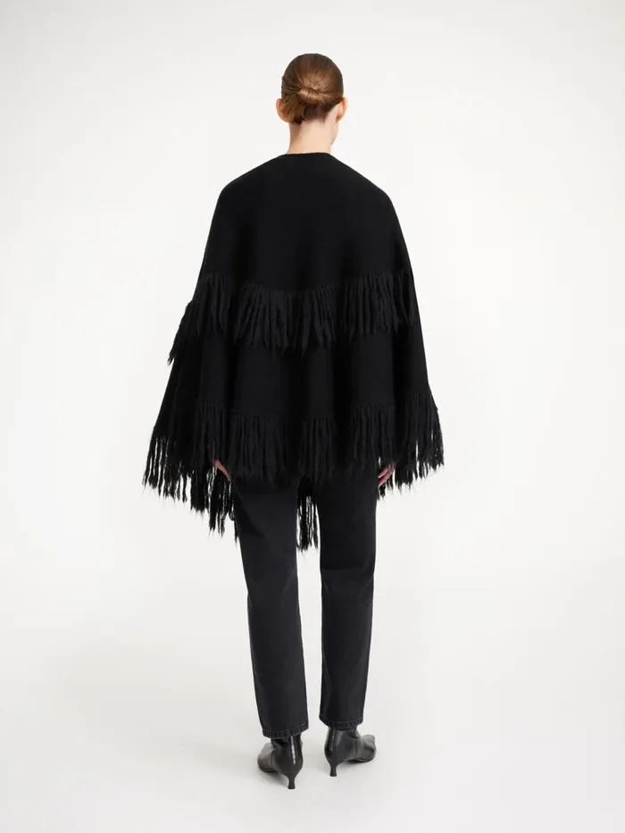 Coats and Jackets Women By Malene Birger Dixi Wool Poncho Black