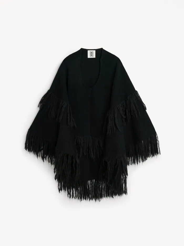 Coats and Jackets Women By Malene Birger Dixi Wool Poncho Black