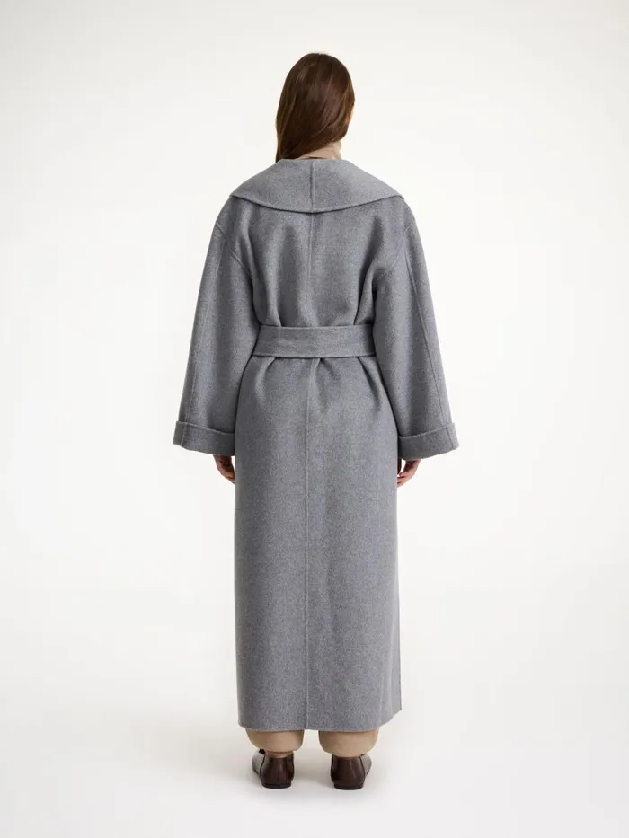 Coats and Jackets Women By Malene Birger Trullem Wool Coat Grey Melange