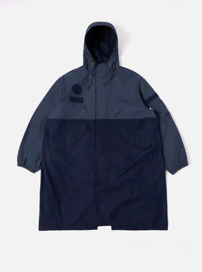 Coats and Outerwear Men Universal Works Universal Works Beach Parka Ii In Navy MeltonRecycled Polytech Coats and Outerwear Men Universal Works Universal Works Beach Parka Ii In Navy MeltonRecycled Polytech