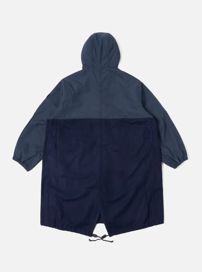 Coats and Outerwear Men Universal Works Universal Works Beach Parka Ii In Navy MeltonRecycled Polytech