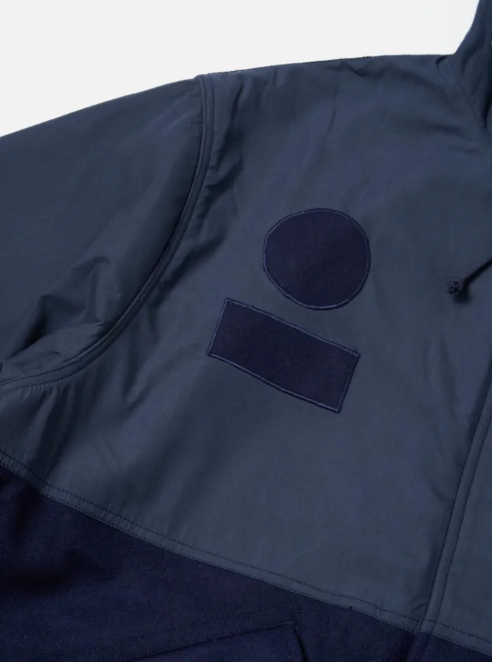 Coats and Outerwear Men Universal Works Universal Works Beach Parka Ii In Navy MeltonRecycled Polytech