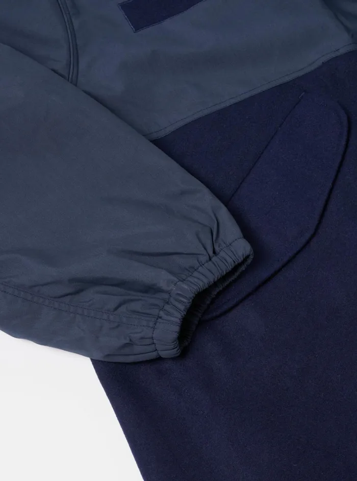 Coats and Outerwear Men Universal Works Universal Works Beach Parka Ii In Navy MeltonRecycled Polytech
