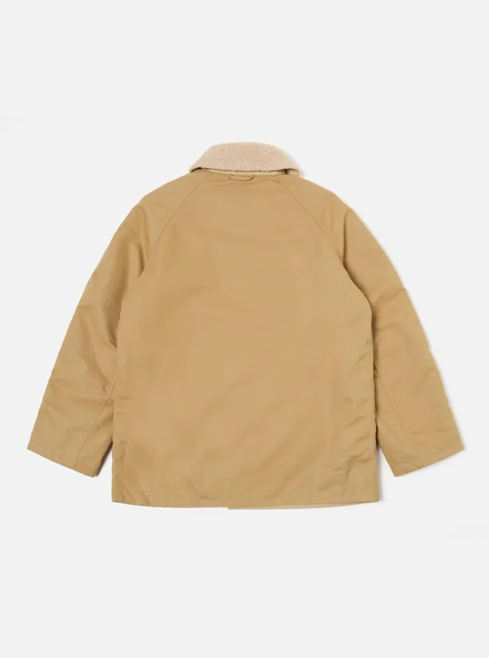 Coats and Outerwear Men Universal Works Universal Works Reversible Mackinaw Jacket In Sand Brushed PolytechSherpa