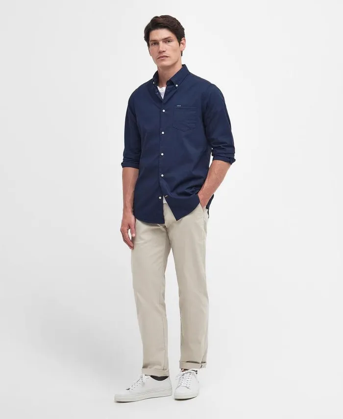 Comfort Stretch LongSleeved Shirt Classic White Men Barbour Shirts