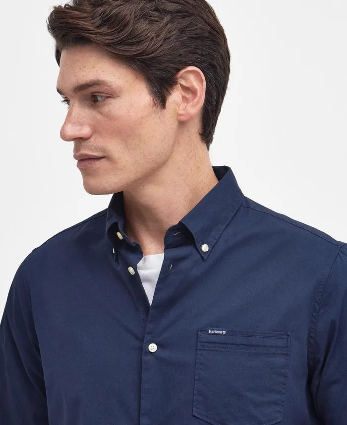 Comfort Stretch LongSleeved Shirt Classic White Men Barbour Shirts