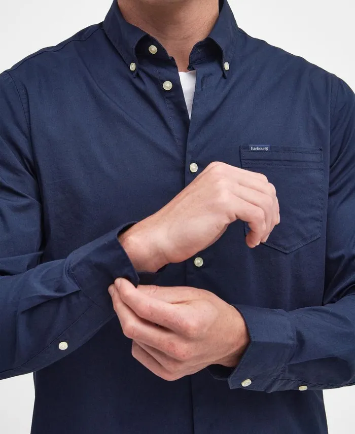 Comfort Stretch LongSleeved Shirt Classic White Men Barbour Shirts