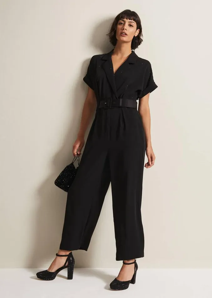 Constance Black Wide Leg Jumpsuit Black Women Phase Eight Dresses