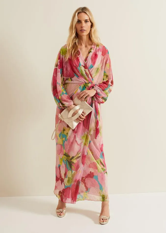 Cosmina Pleat Shimmer Maxi Dress Multicoloured Women Phase Eight Dresses