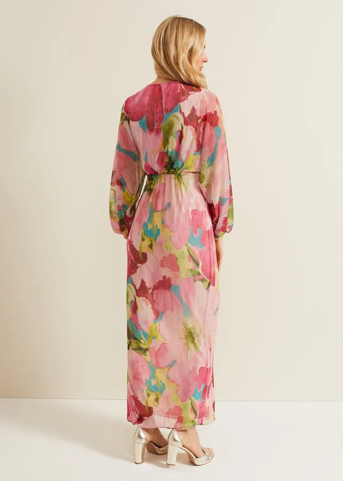 Cosmina Pleat Shimmer Maxi Dress Multicoloured Women Phase Eight Dresses