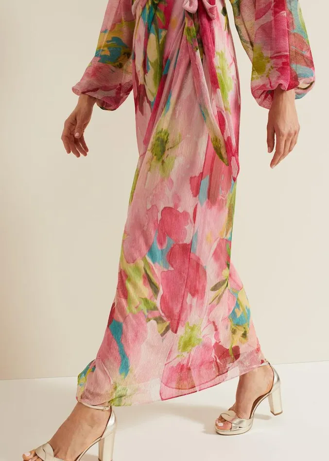 Cosmina Pleat Shimmer Maxi Dress Multicoloured Women Phase Eight Dresses