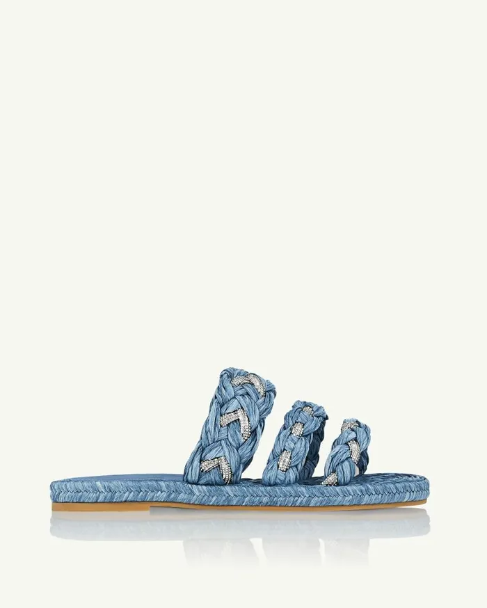 Costiera Espadrille Flat Blue Women Aquazzura Flats Costiera Espadrille Flat Blue Women Aquazzura Flats