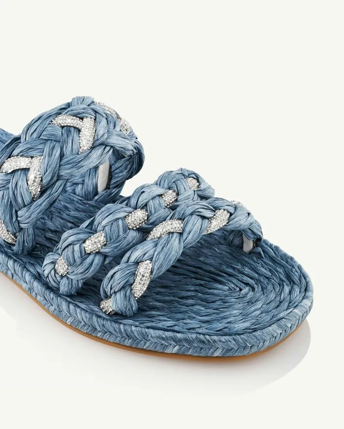 Costiera Espadrille Flat Blue Women Aquazzura Flats Costiera Espadrille Flat Blue Women Aquazzura Flats