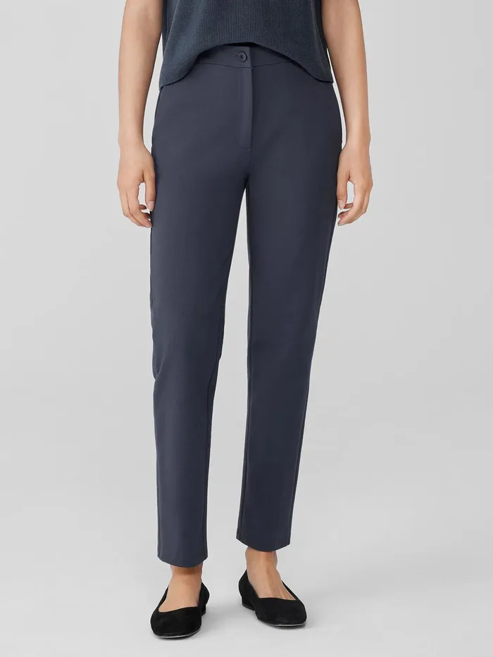 Cotton Blend Ponte Slim Pant Ocean Women Eileen Fisher Pants Shorts and Jumpsuits